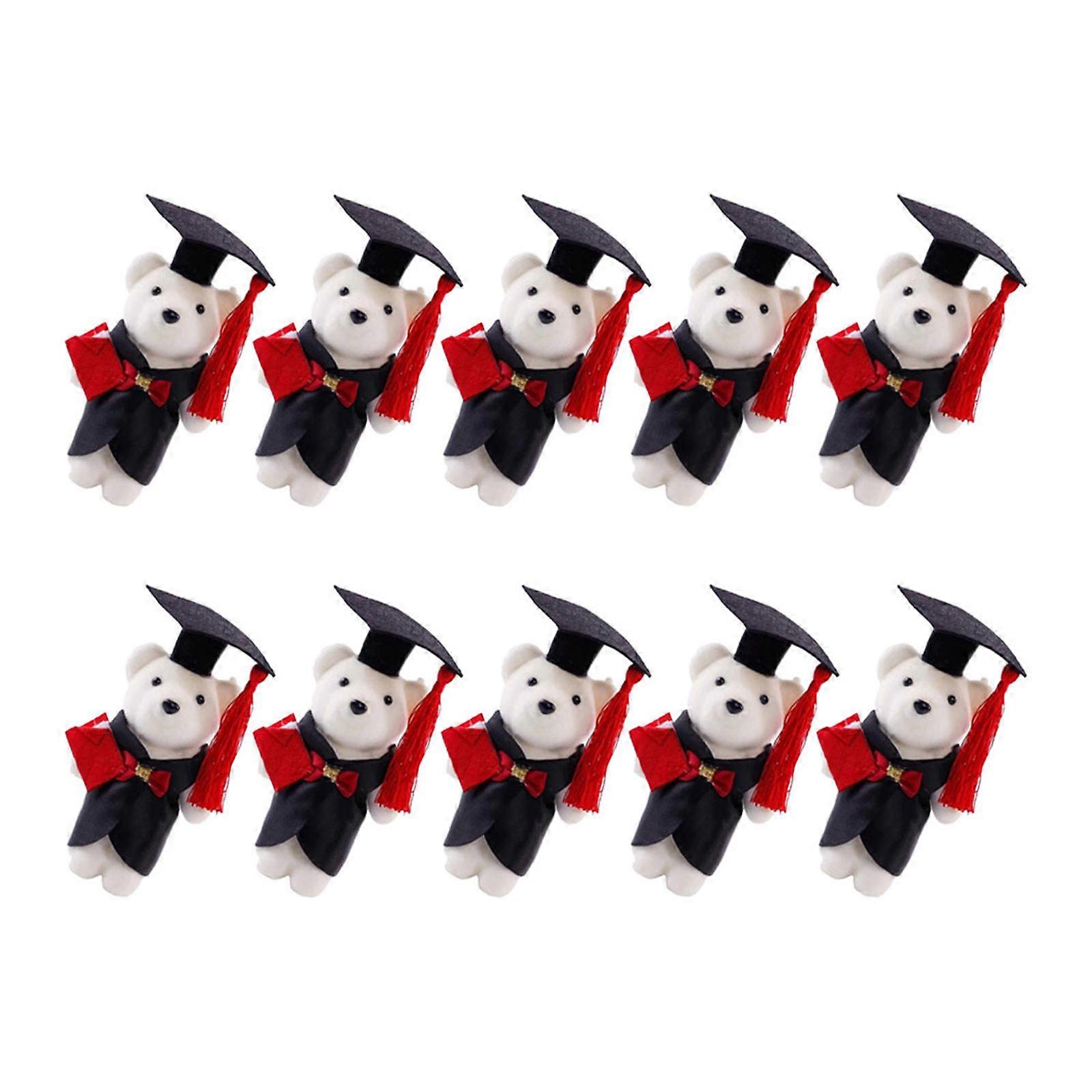 Graduation Decoration Plush Bear Dolls for Present 10Pcs Soft Small Bears