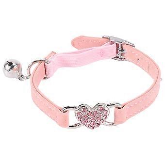 Heart charm and collar safety elastic adjustable with soft velvet material collar pet product small