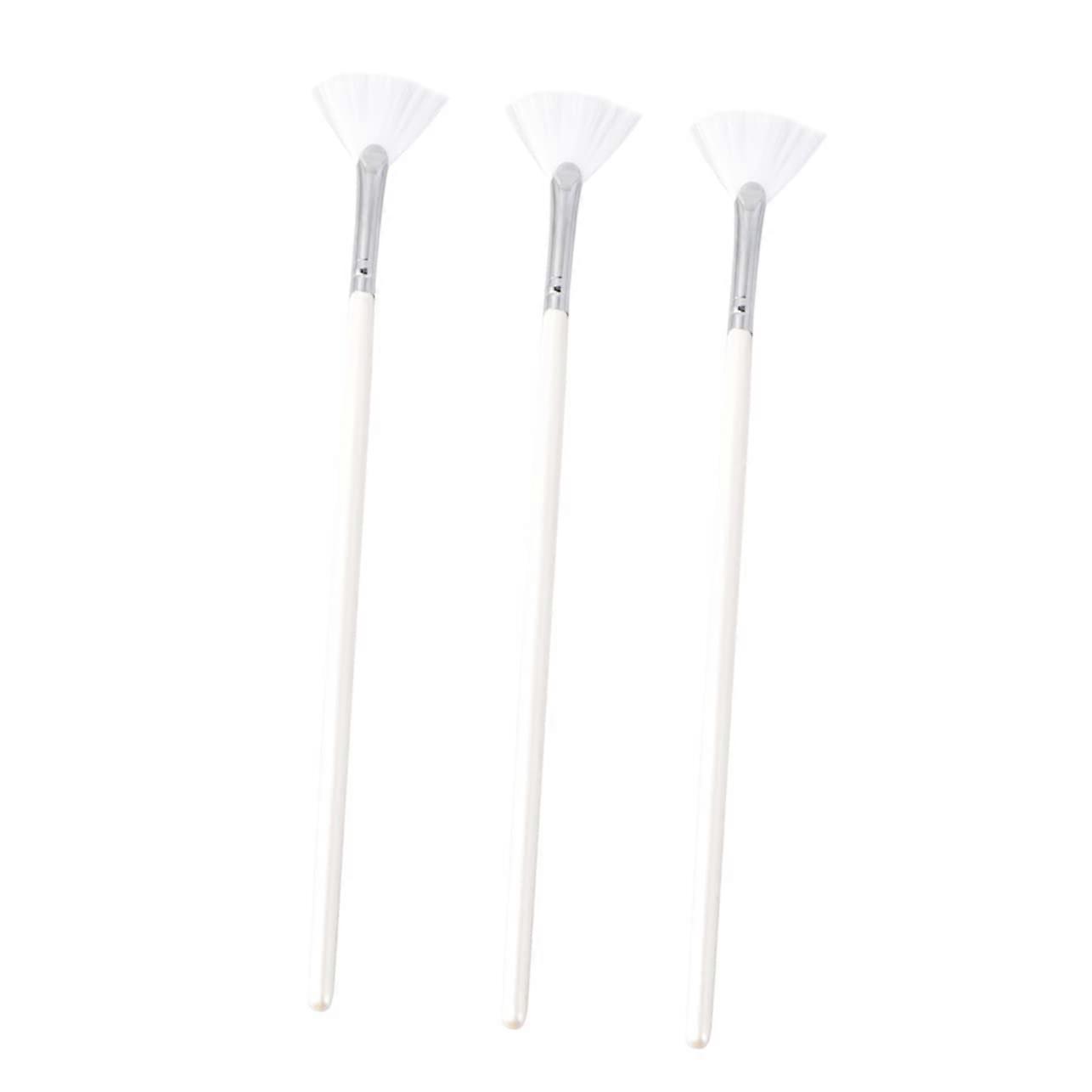 Face Mask Brush Set of 3 Long Handle Fan Brushes for Skincare and Mask Application