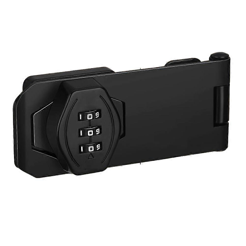 Cabinet Lock Keyless 3-Digit Password Combination Code Hasp Latch Lock Twist Knob Wooden Drawer Cupboard (Black, 4Inch)