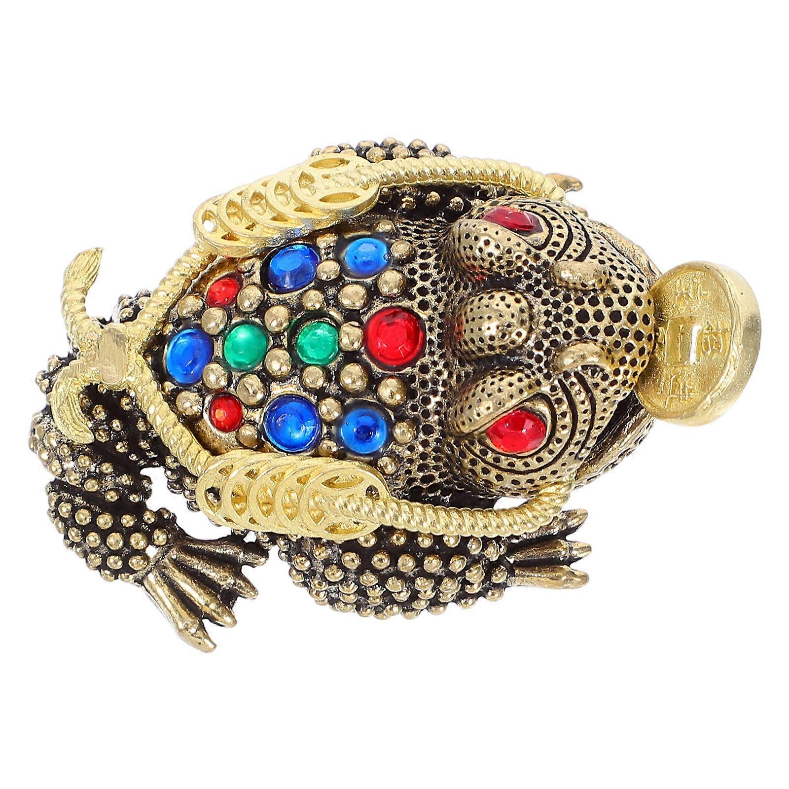 Toad Sculpture Copper Toad Ornament Desktop Toad Decoration Office Toad Statue