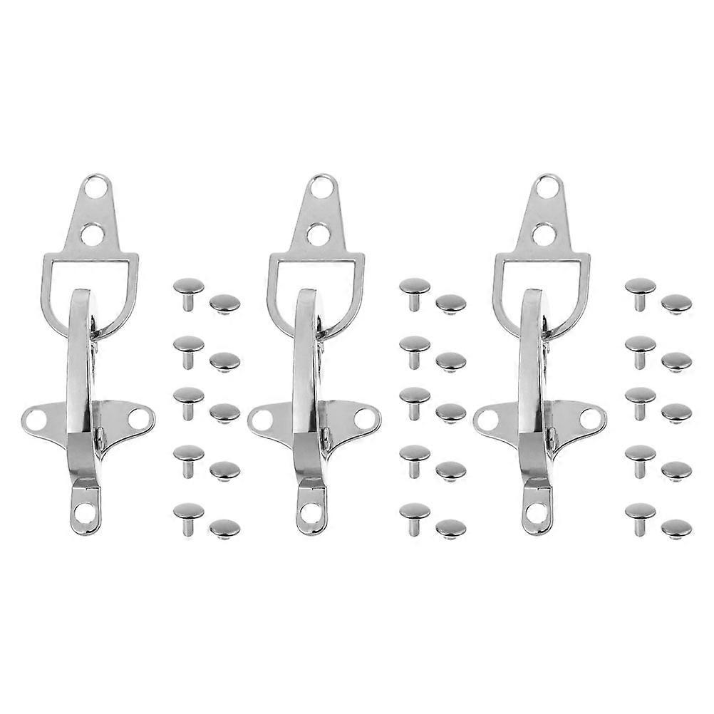 Silver Metal Buckle Toggle Buttons for Coat Closure 3Sets Durable