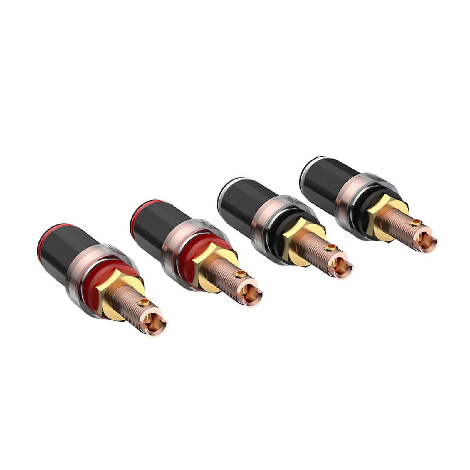 4Pcs Banana Socket Test Probe Speaker Terminals Binding Post Banana Plug Socket Adapter Connectors Banana Socket Multicolor
