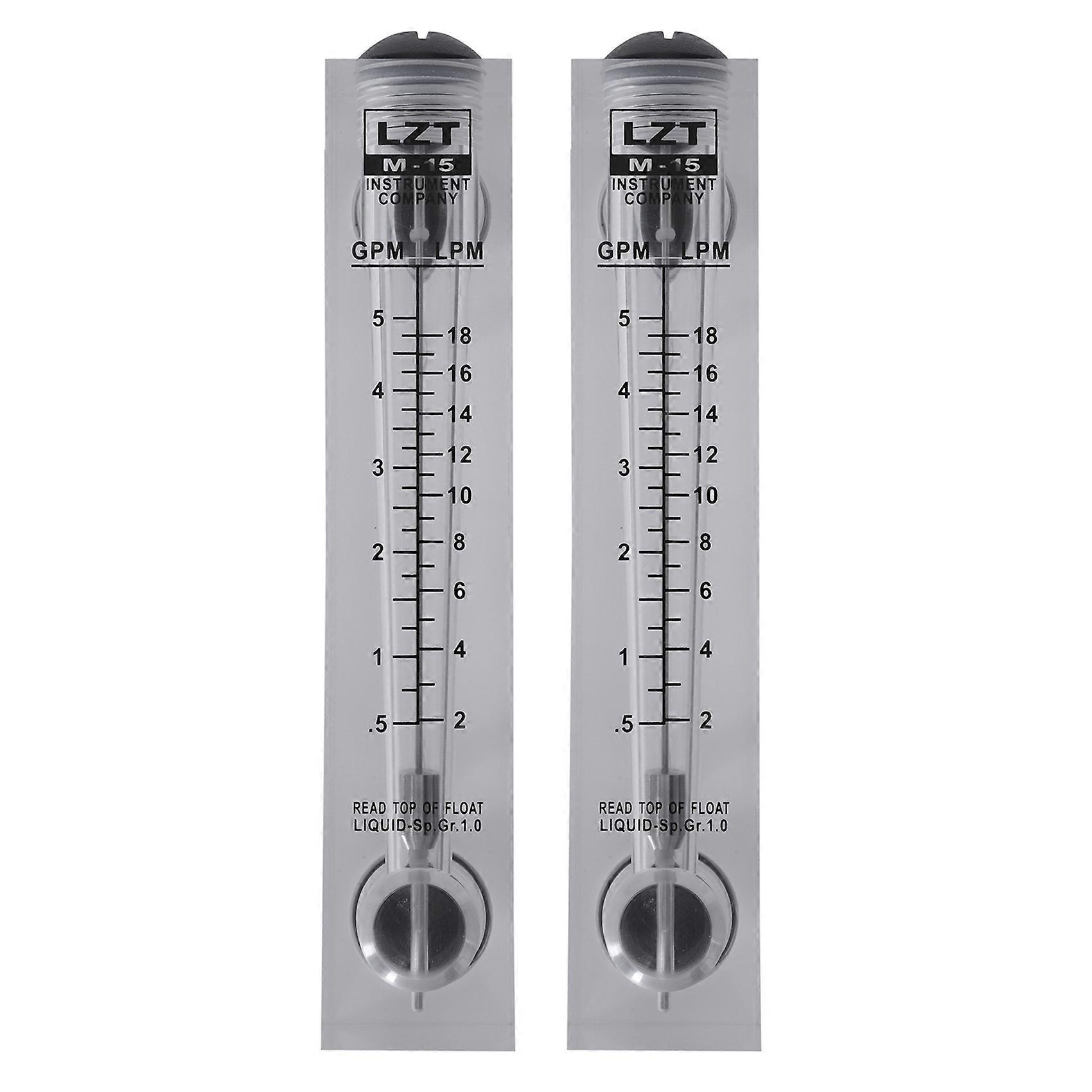 2pcs 0.5-5 GPM 2-18 LPM Water Flow Panel Mount Type Flowmeter