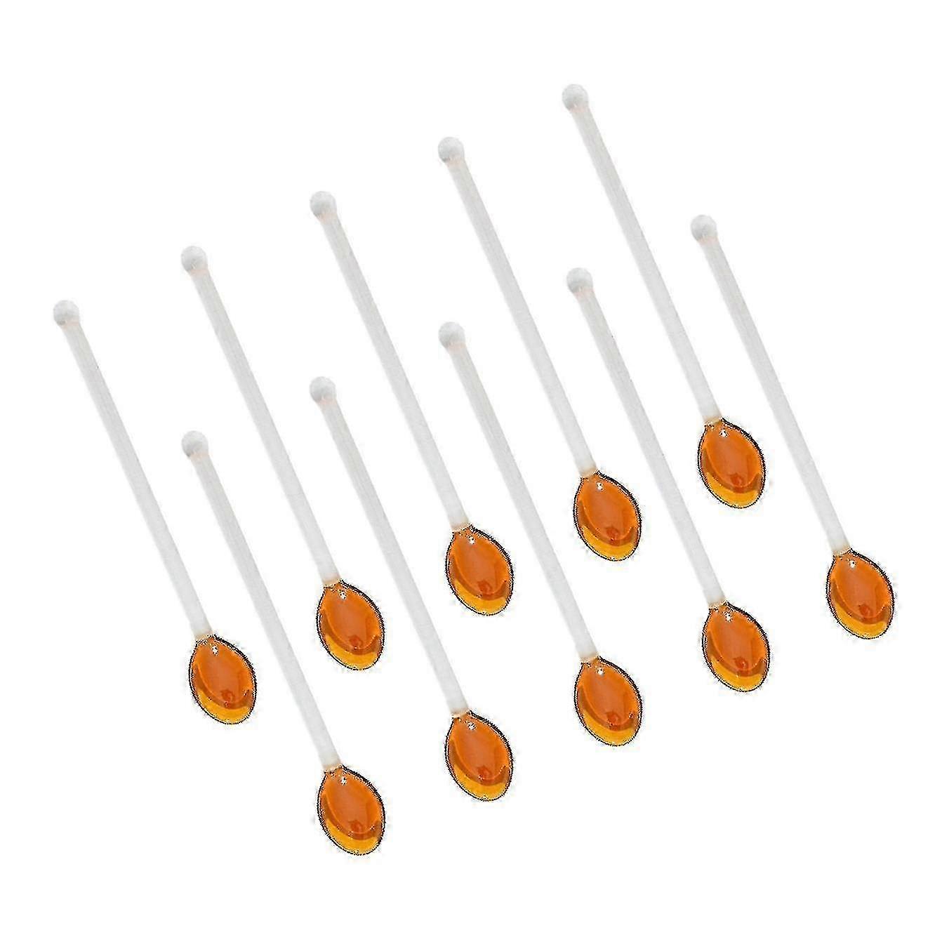 10x ملاعق صغيرة زجاجية آمنة للغسل في غسالة الصحون ملعقة تحريك لتقليب القهوة f74