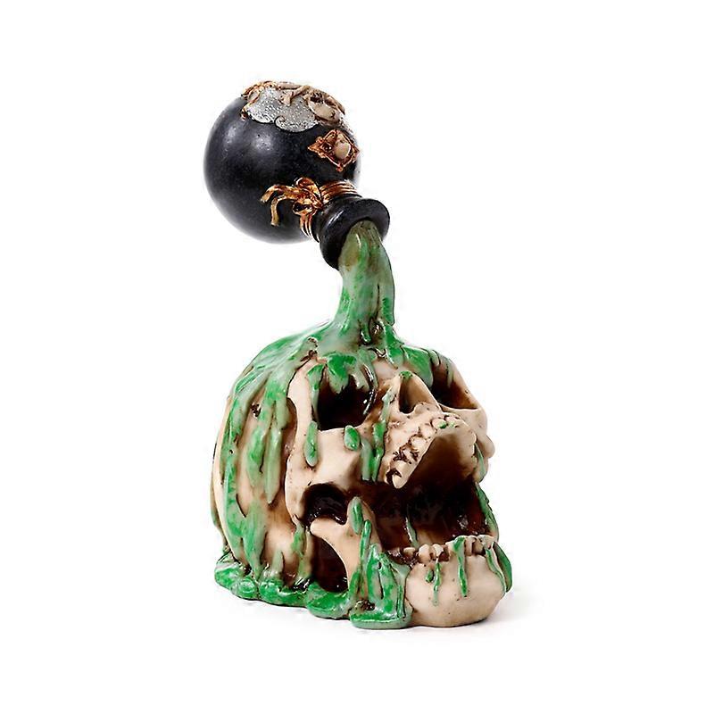 Decorative Ornament - Screaming Skull with Green Potion 1 Pack