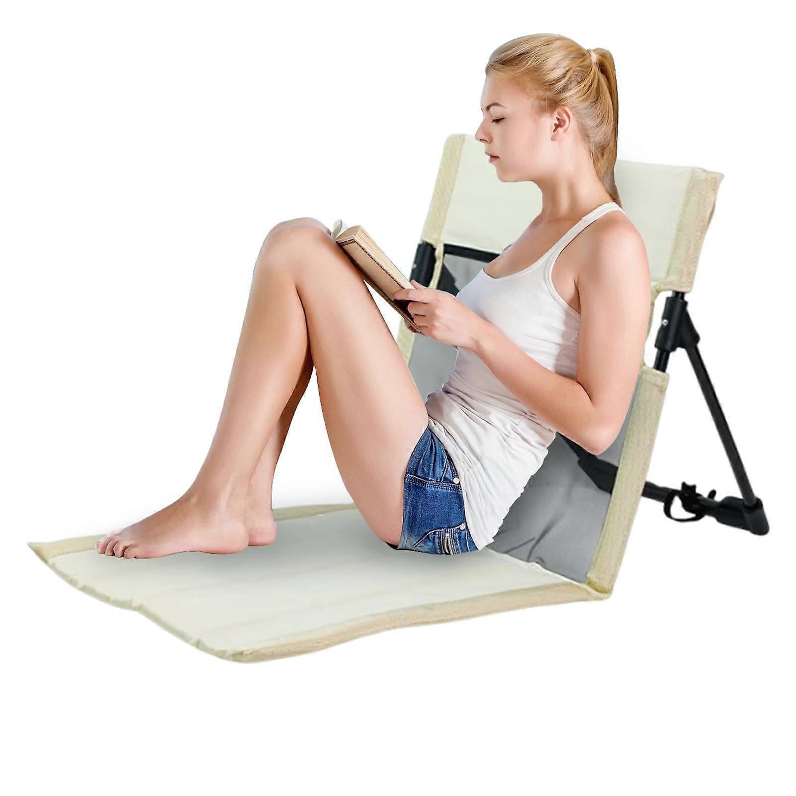 Folding Camping Chair With Backrest  Portable Camp Chair For Picnic And Beach, Tailgating, RV, Hiking  White