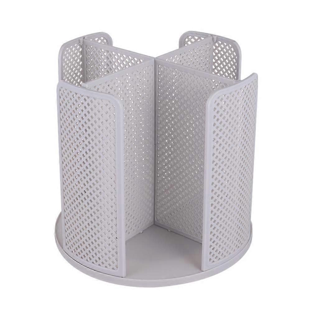 360° Rotating Coffee Cup Dispenser with 4 Compartments for 316oz Cups and Lids, Grey Countertop Organizer for Restaurant, Office, Home