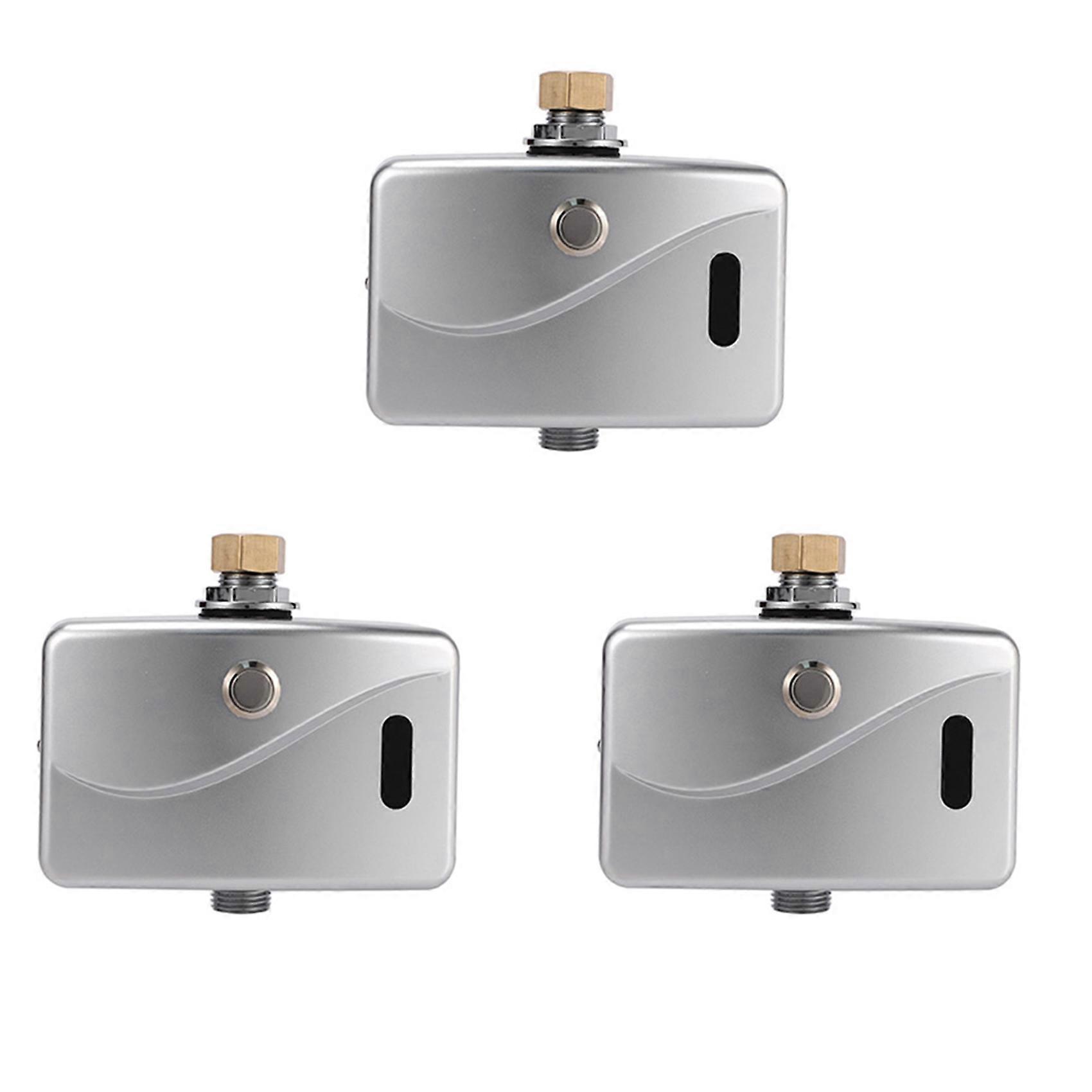 3X Automatic Electric Urinal Flush Valve Sensor&Manual 2 Function Exposed Wall Mount DC6V Urine Flushing