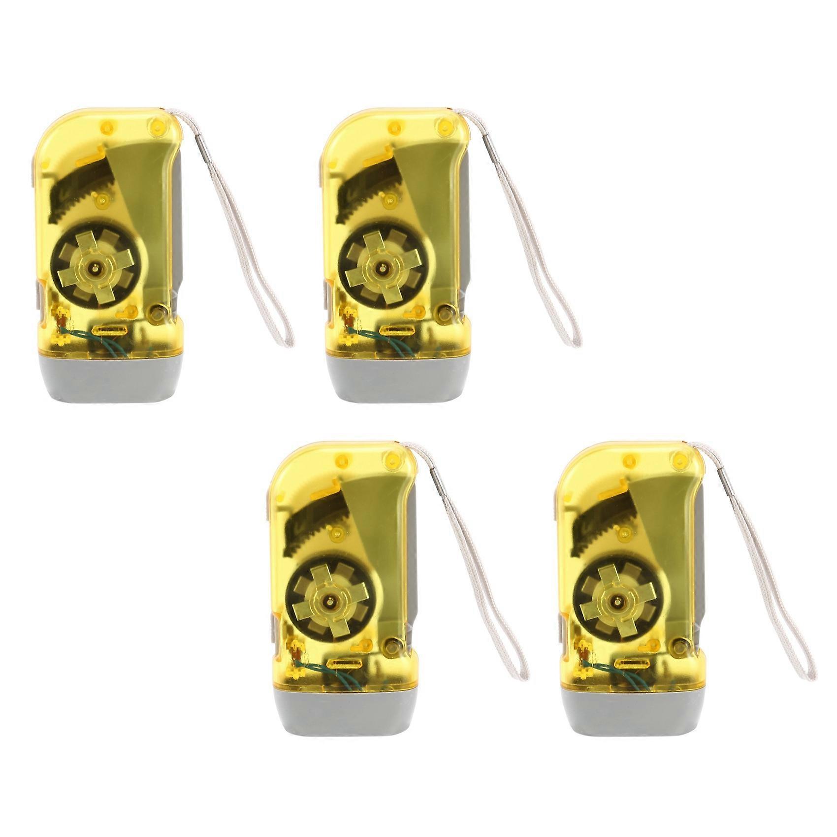 4X 3 LED Dynamo Wind Up Flashlight Hand-Pressing Crank NR No Battery Torch