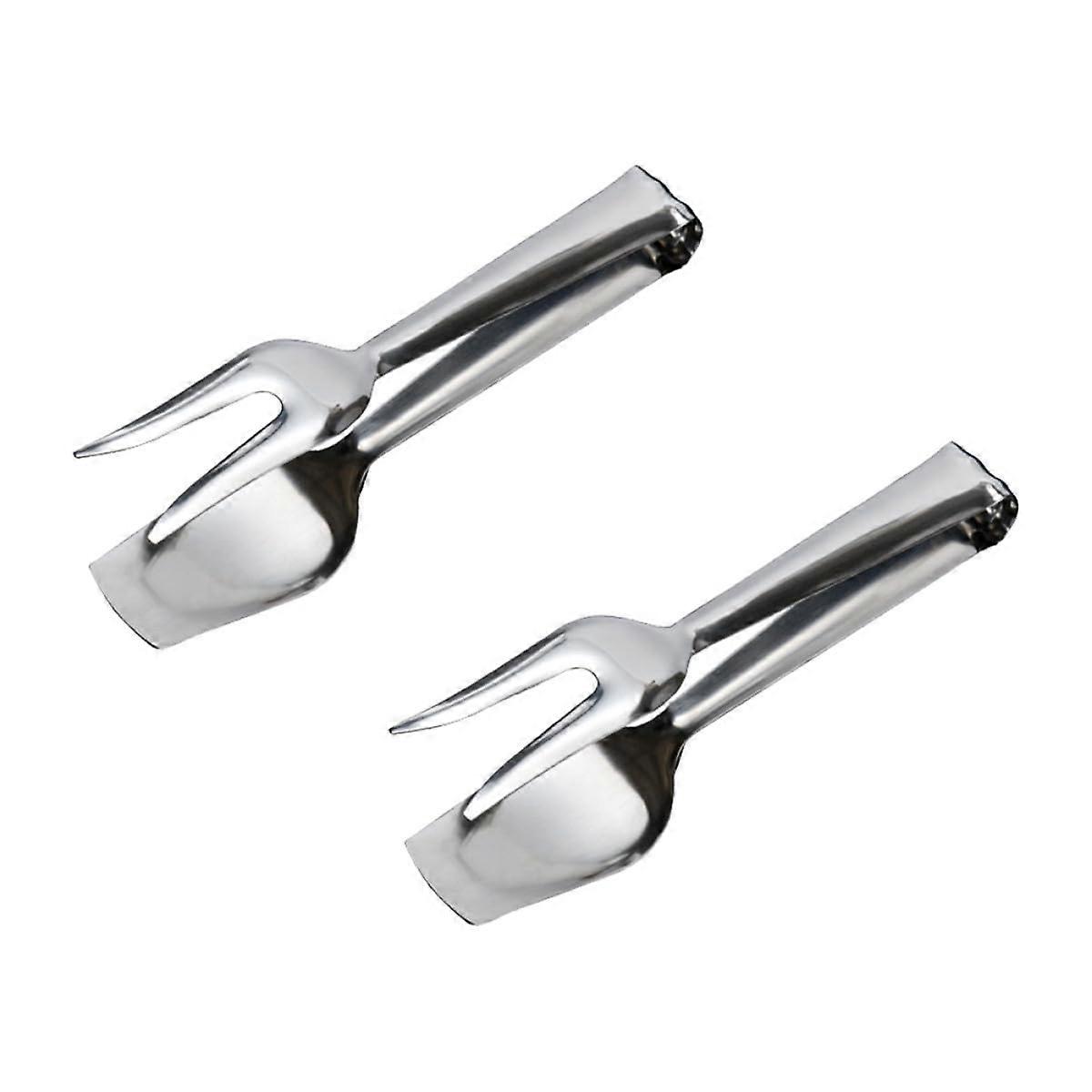 2pcs Stainless Steel Serving Tongs with Secure Grip for BBQ, Bread, Salad and Buffet