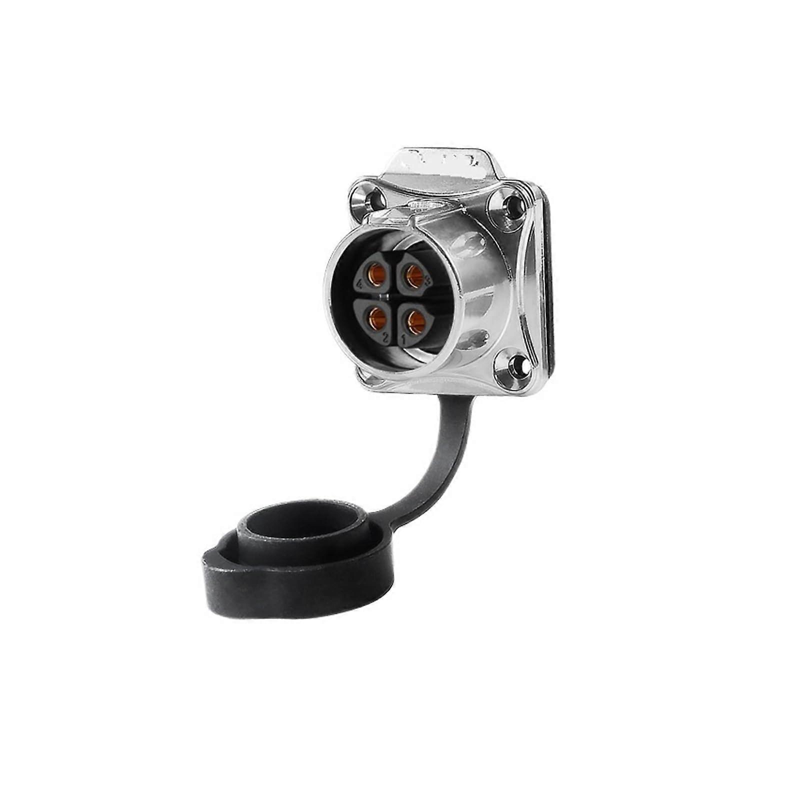 LP20 4Pin Aviation Connector Full Metal Flange Mount Durable Power and Signal Socket