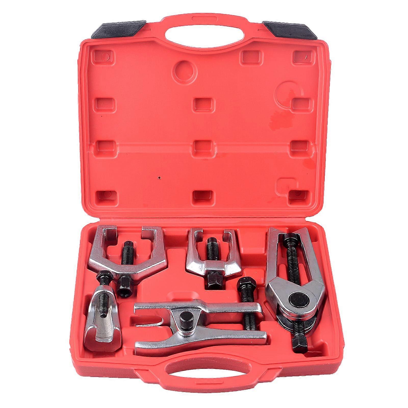 5pcs Front End Service Tool Kit with Case, Pitman Arm Puller, Ball Joint Separator, Tie Rod Remover