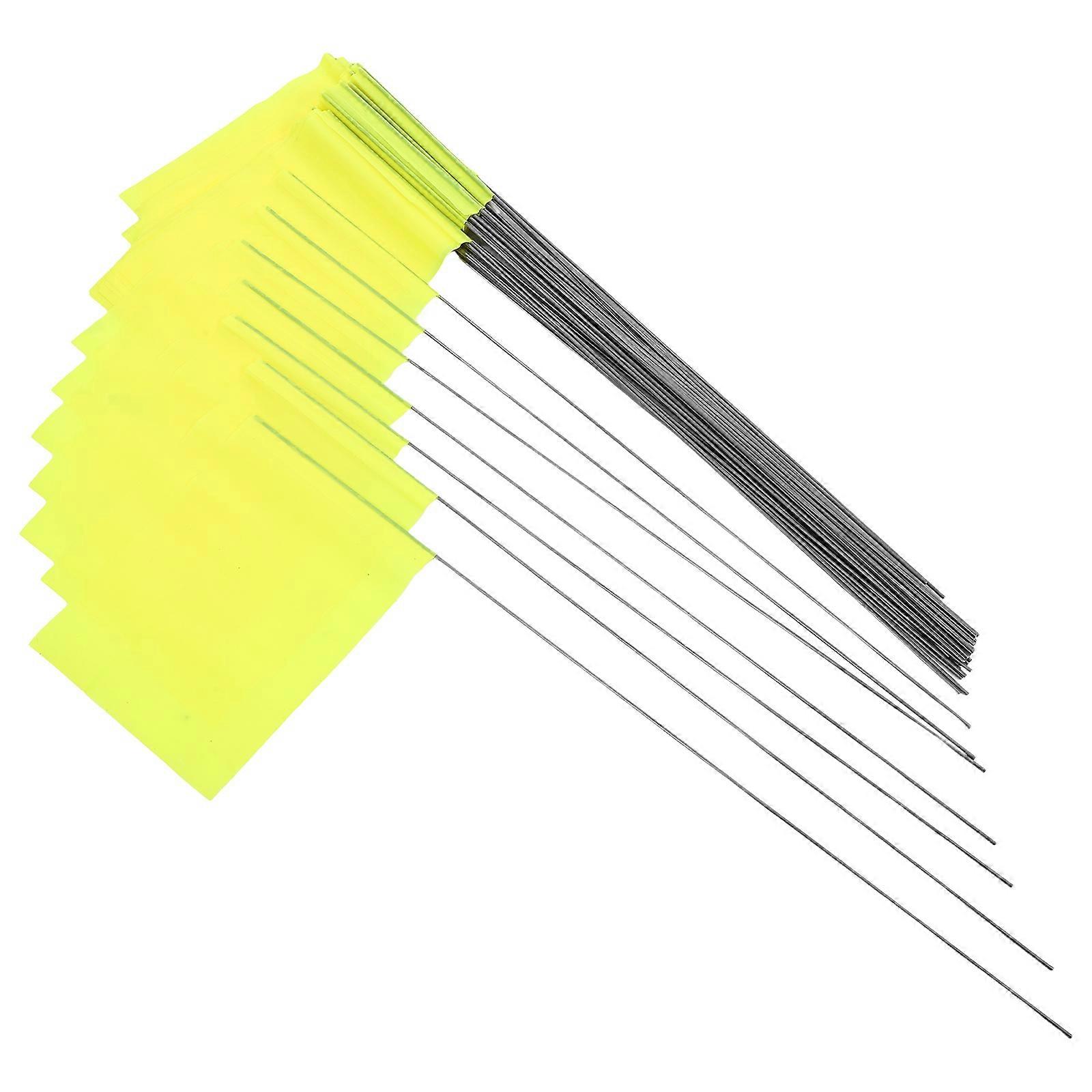 Irrigation Flags Construction Marker Flags for Yard Marking 50Pcs Yellow