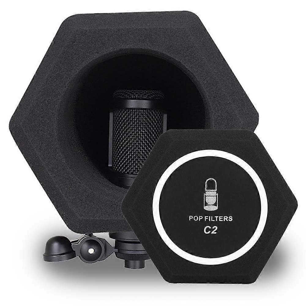 Microphone Isolation Shield with Pop Filter for  Noise Cancellation and Studio Quality Recording