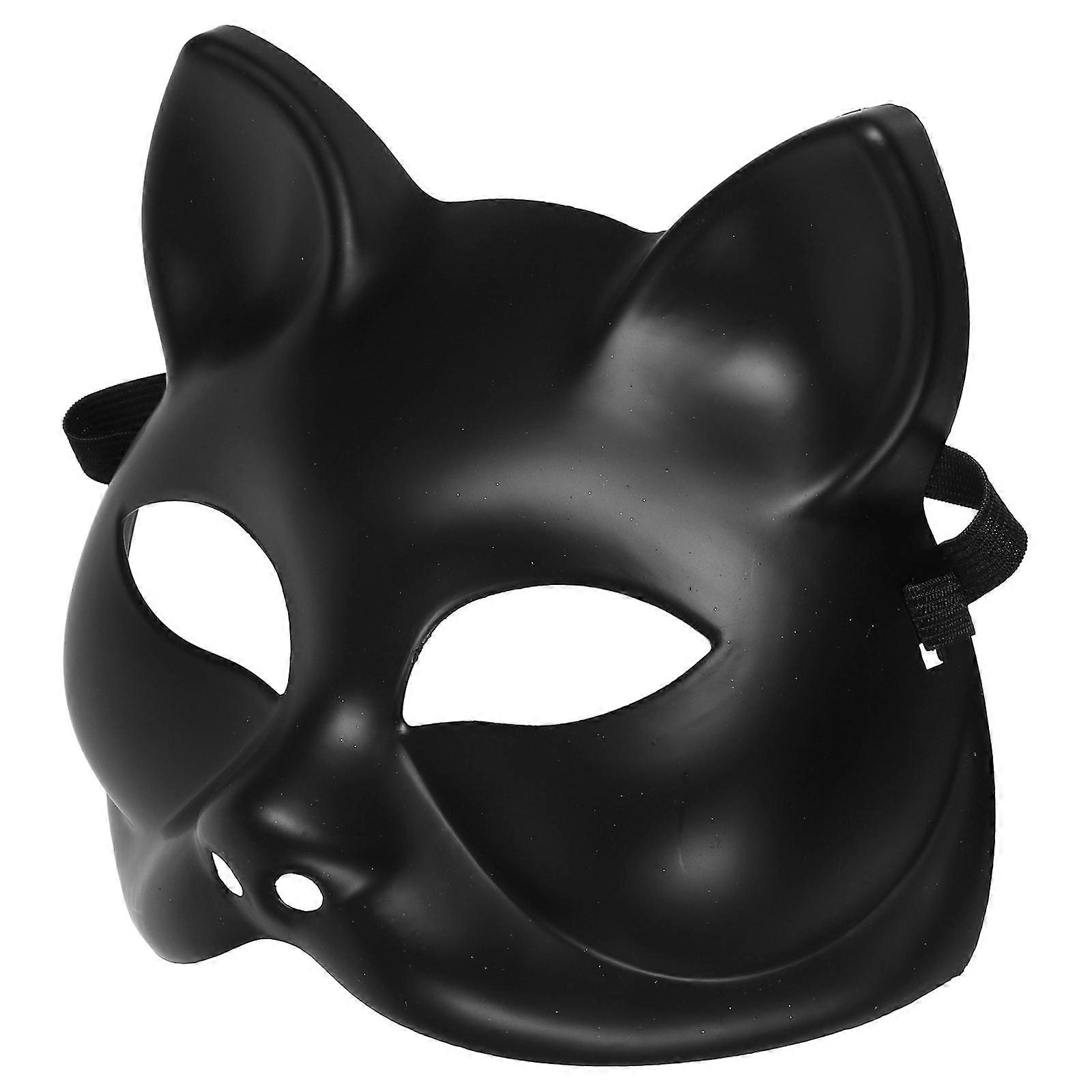 Cat Face Mask Solid Plastic Mask for DIY Party Prop
