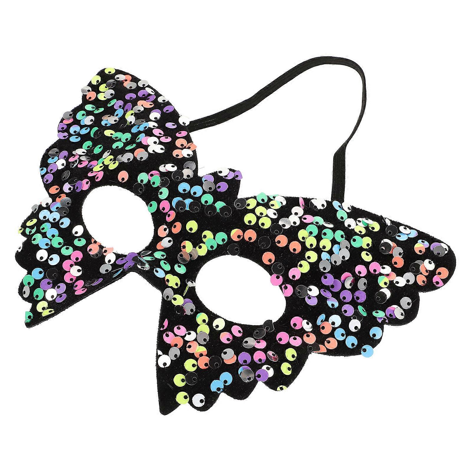 Multi Color Butterfly Masquerade Mask for Women with Sequin Decoration
