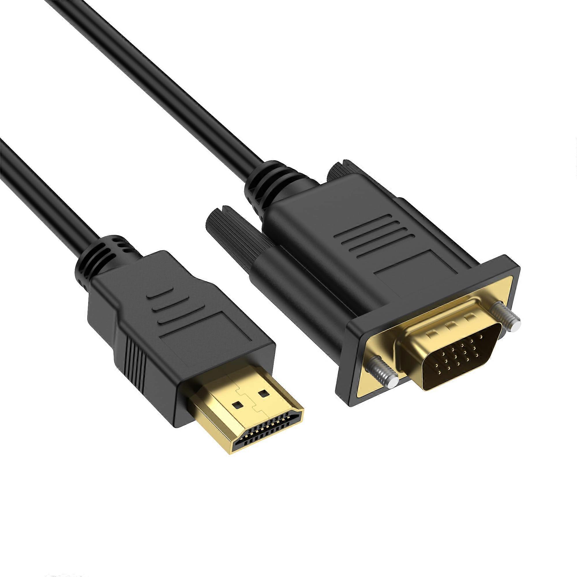 HDMI to VGA Adapter Cable 1080P 60Hz GoldPlated for Laptop Desktop Monitor Projector 1m