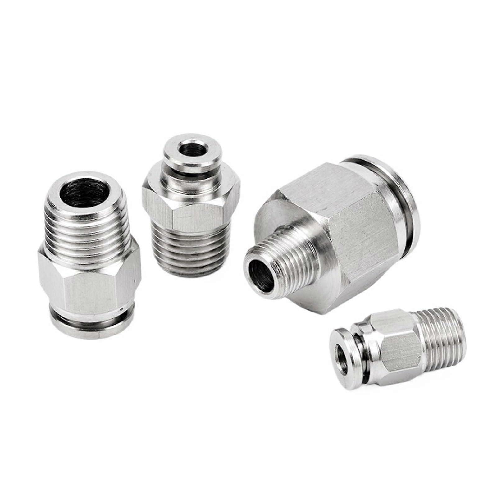3/8" BSPT Male Thread 304 Stainless Steel Pneumatic Push to Tube Fitting for 6mm Tubing Connection