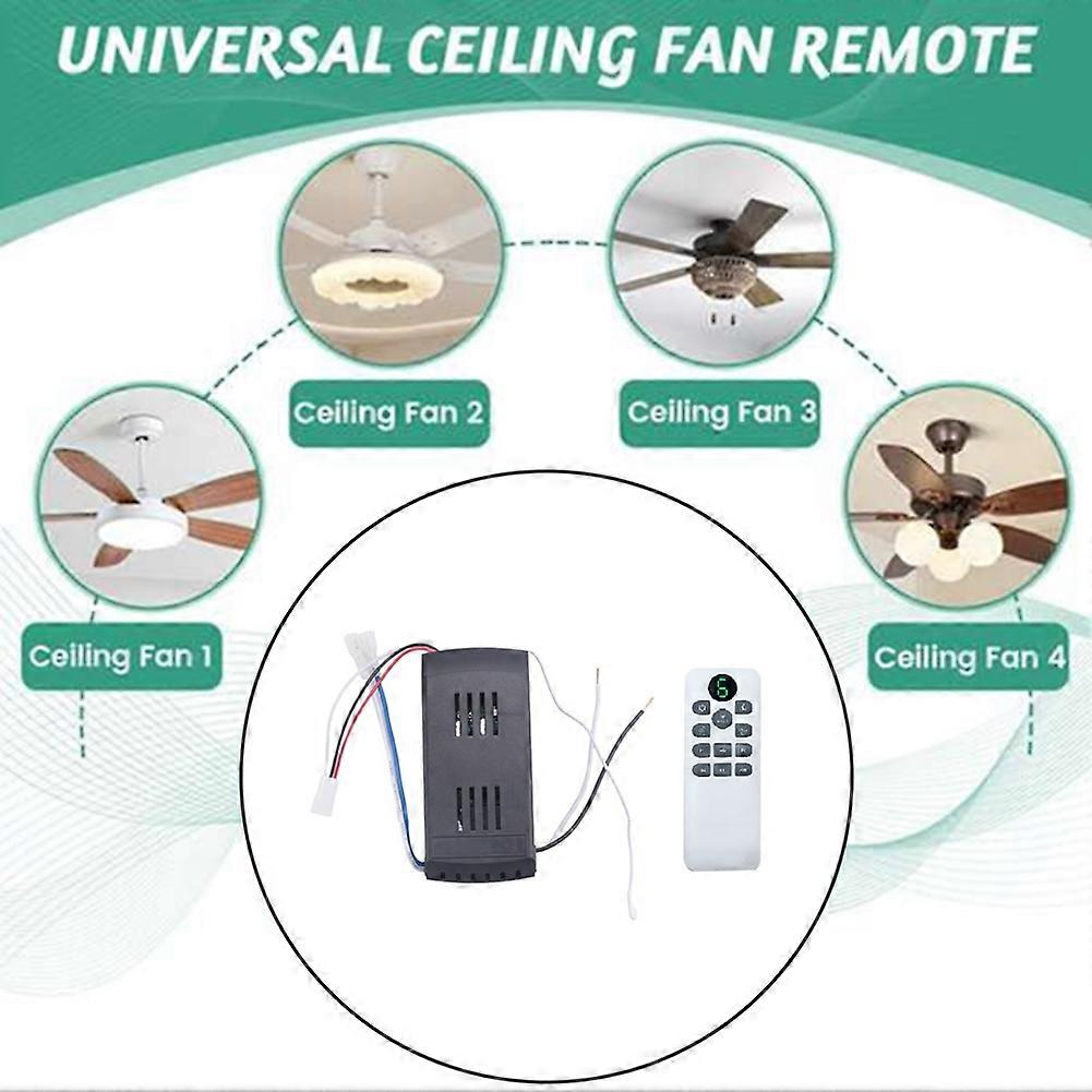 Ceiling Fan Remote Control Kit 50W 6-Speed Timing Function Replacement Remote for DC Ceiling Fans & Lights