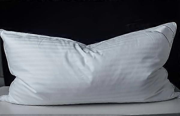 King Size 100% Cotton Goose Down Feather Pillow with Breathable Cover and Plush Support  White