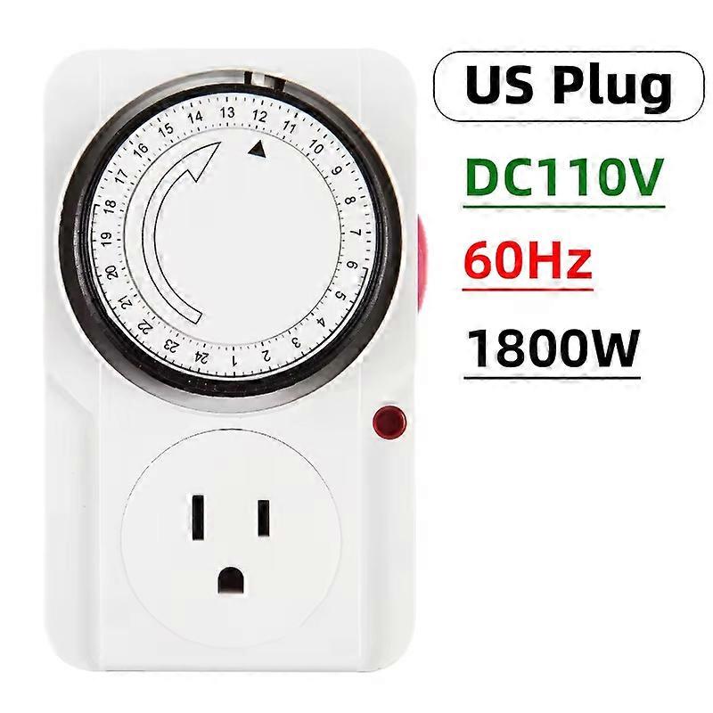 24 Hour Cyclic Timer Switch EU/com/UK Plug Timing Socket Programmable Mechanical Timer Auto Shutdown with Overload Protection
