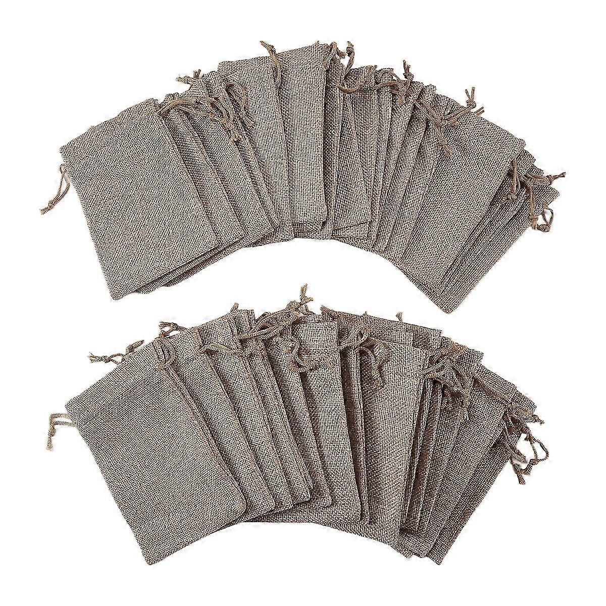 40 Pcs Burlap Drawstring Bags 13x10cm, Wedding Jewelry Gift Pouches-mkc