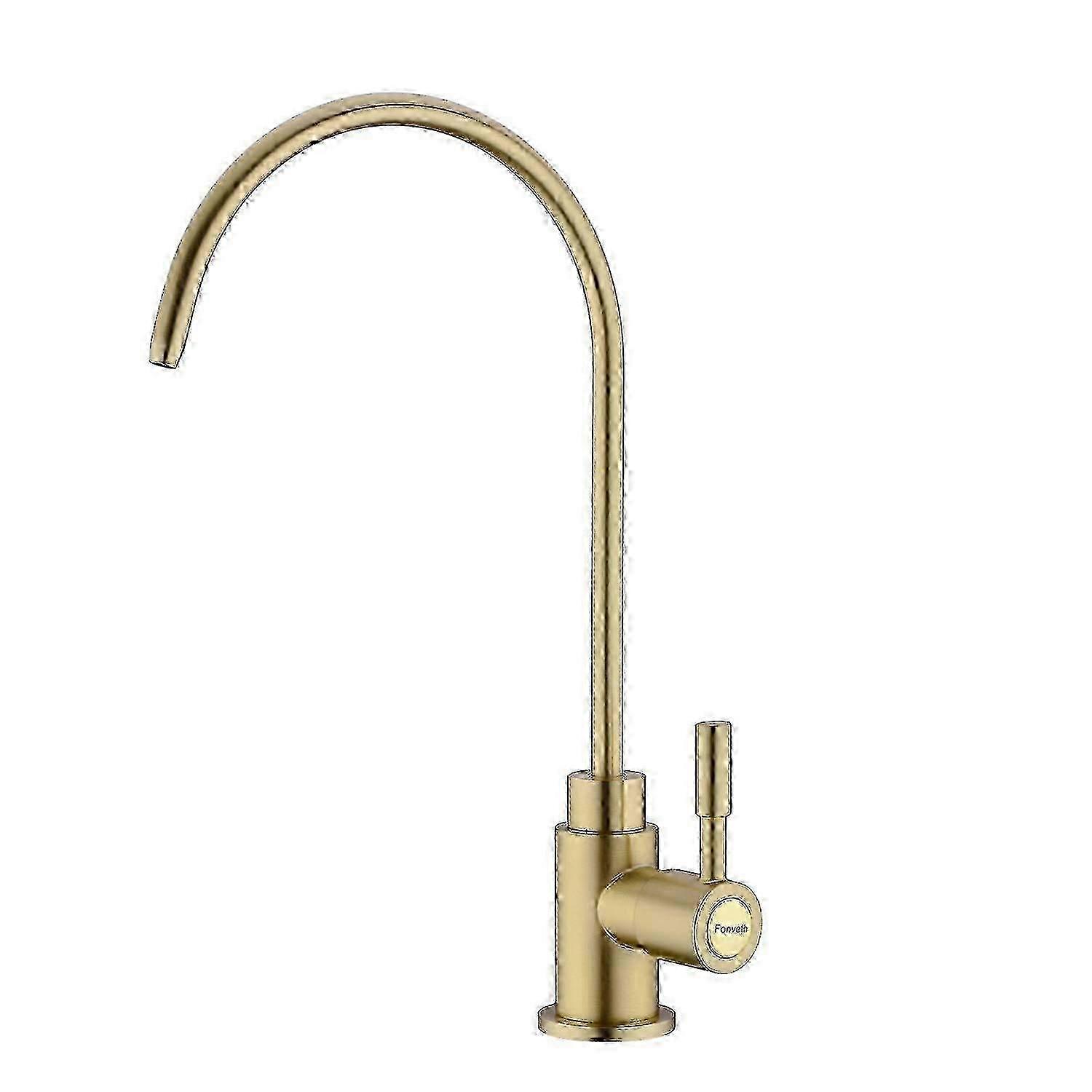 Brushed Gold Solid Brass Drinking Water Faucet - Premium Edition C