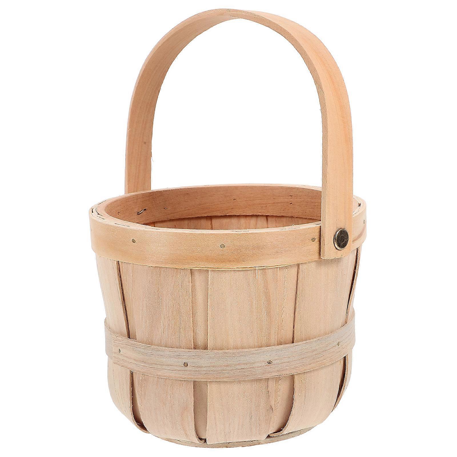 Woven Basket with Handle for Fruit Storage Bamboo Multipurpose Basket