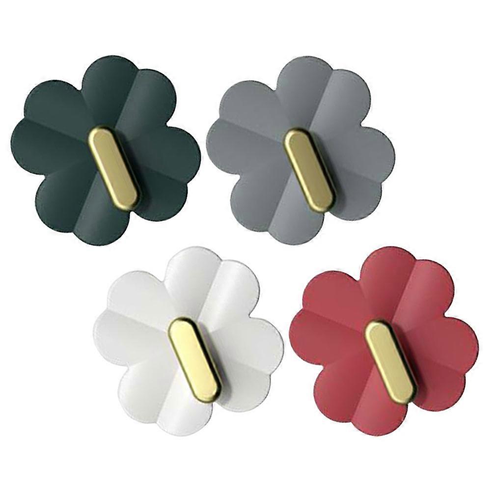 Adhesive Wall Hooks 4Pcs Plastic Hooks for Bathroom Kitchen Use