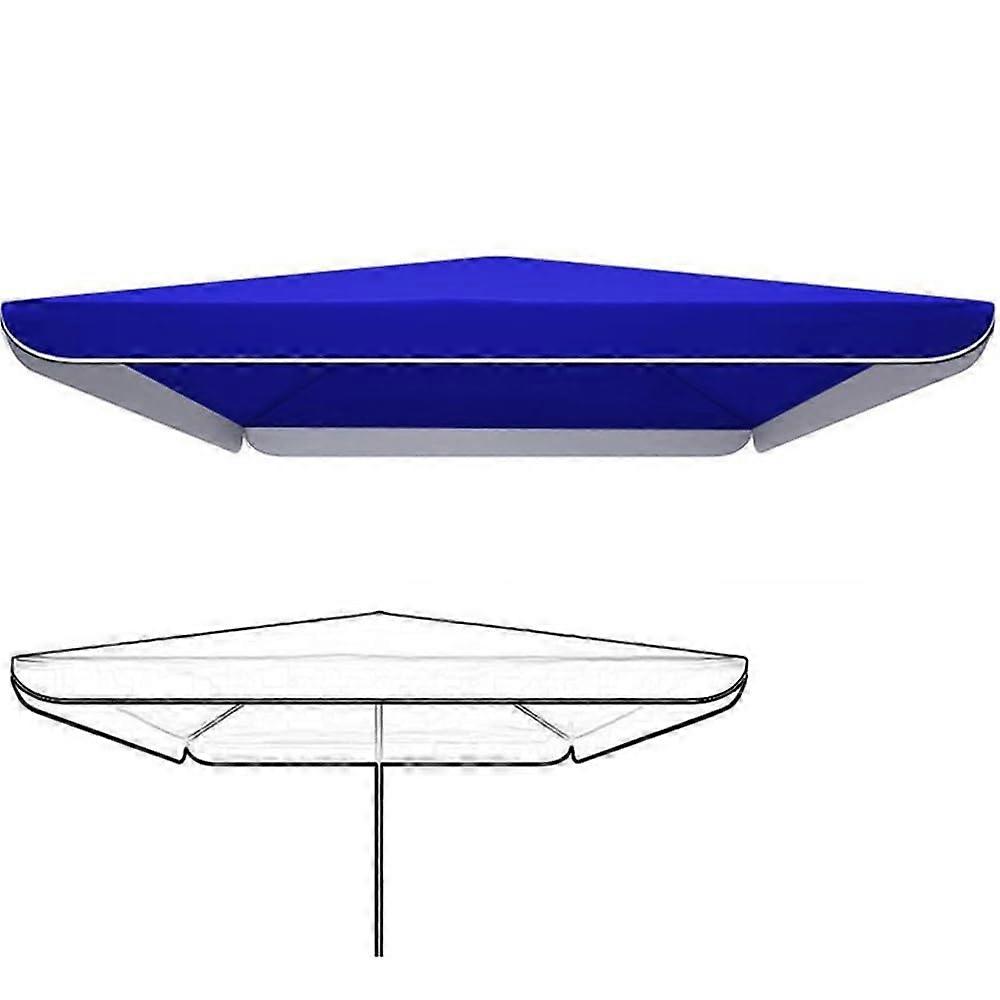10ft Rectangular Replacement Umbrella Canopy WeatherResistant Outdoor Patio Cover Blue