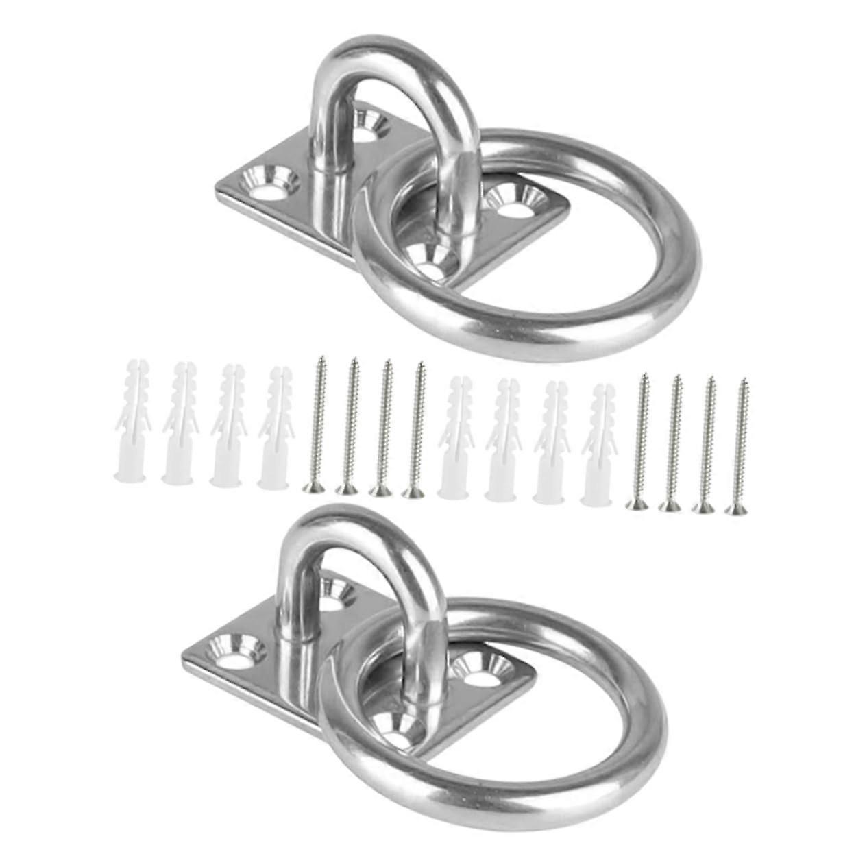 2Pcs Heavy Duty Stainless Steel Hammock Hanging Hooks for Secure Ceiling or Wall Mount Installation