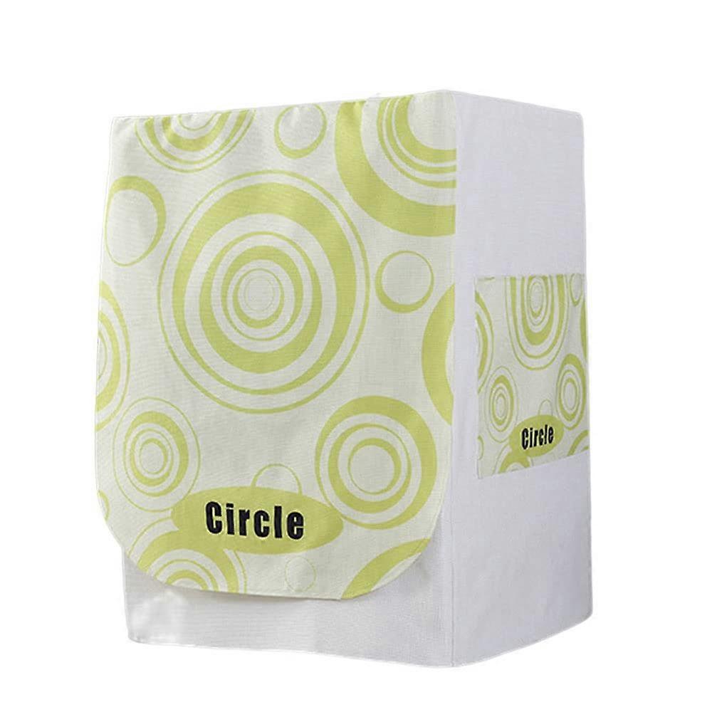 Washing Machine Cover Front Load Waterproof Dustproof UVResistant Fabric Protector L Yellow Circle