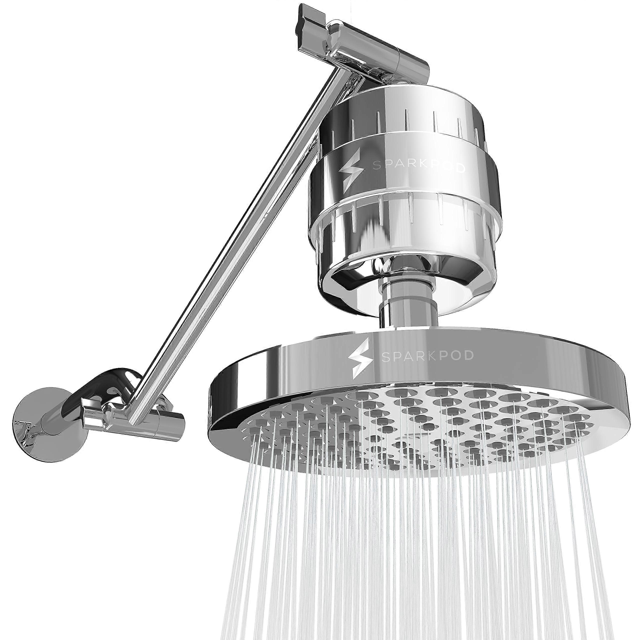 6'  Pressure Rainfall Shower Head with 23Stage Filter and 11' Adjustable Arm, Polished Chrome