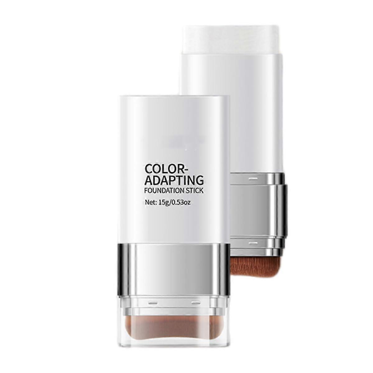 Foundation Stick with DoubleHeaded Brush, ColorAdapting Full Coverage Concealer, Hydrating Formula