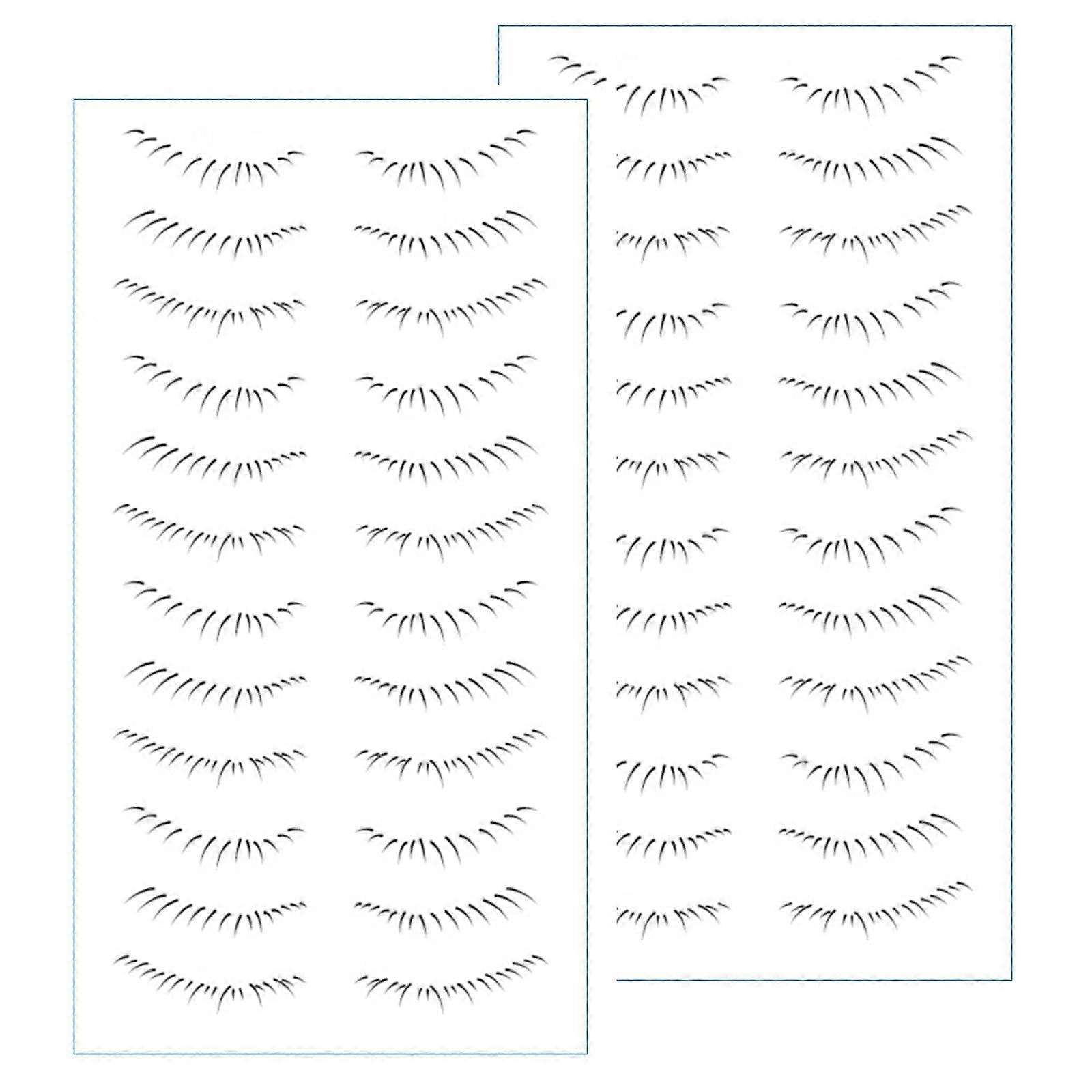Lower Eyelash Tattoo Stickers 2 Sheets Waterproof BeginnerFriendly Disposable Stickers for Party Makeup