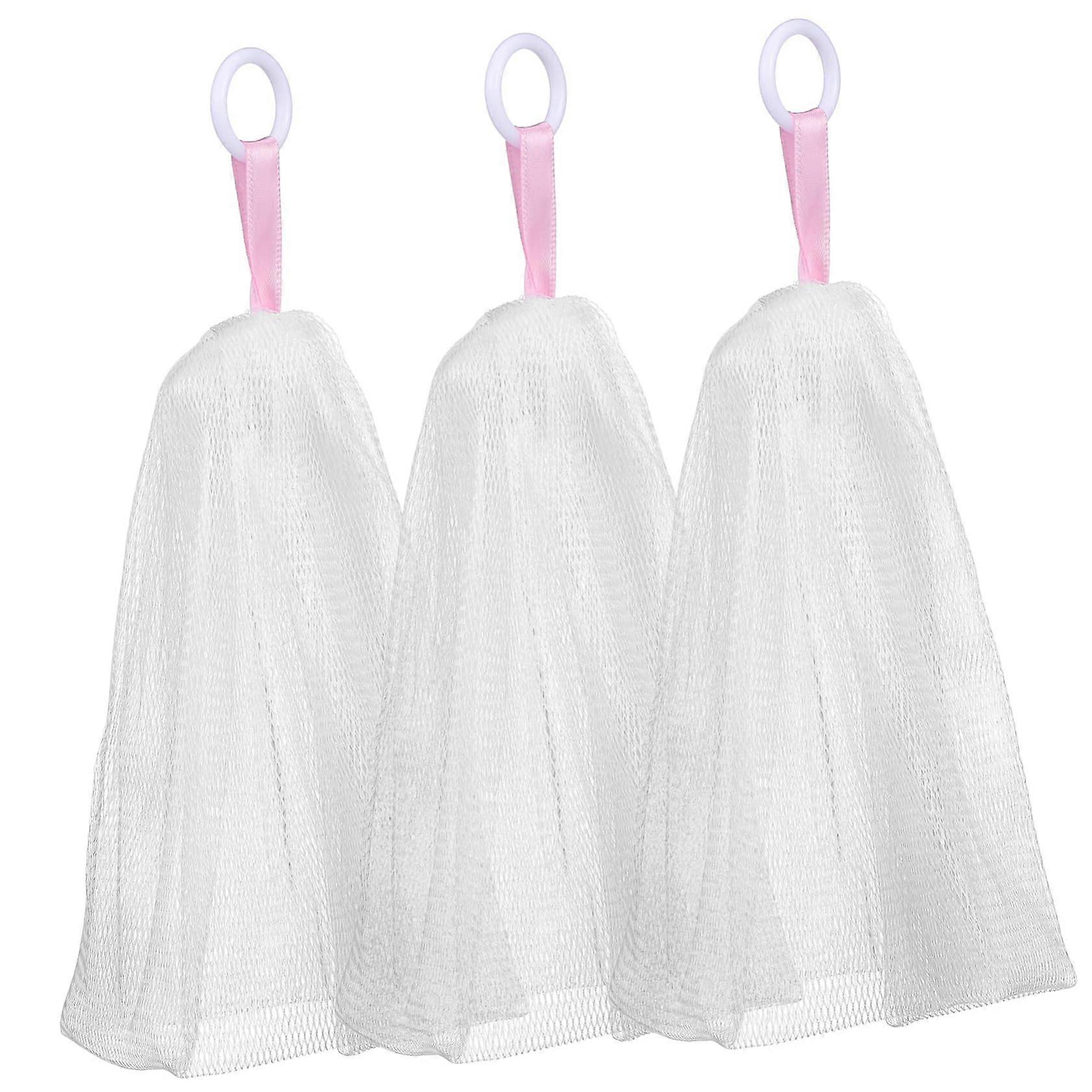 Mesh Soap Bag 3pcs Exfoliating Soap Pouch with Drawstring Closure for Rich Foam and Durable Use