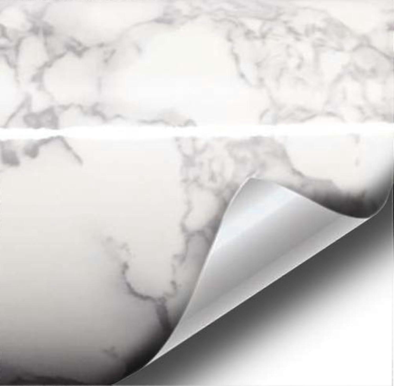 Gloss White Marble Vinyl Wrap Roll 16x30in 3 Pack SelfAdhesive Waterproof Bubble