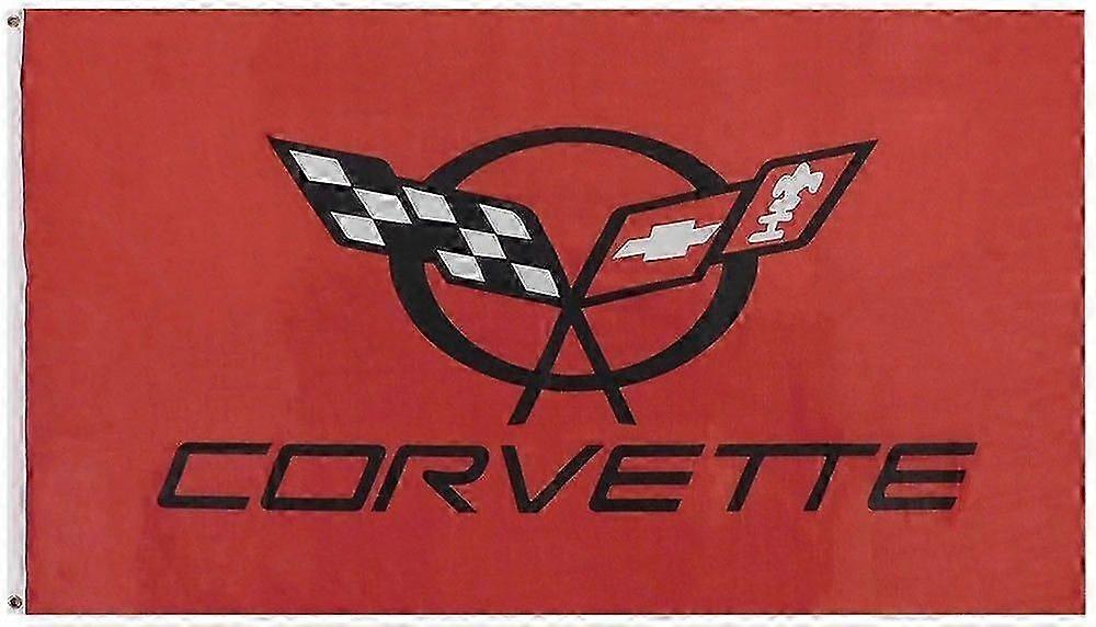 Corvette bil rød sort premium kvalitets flagbanner