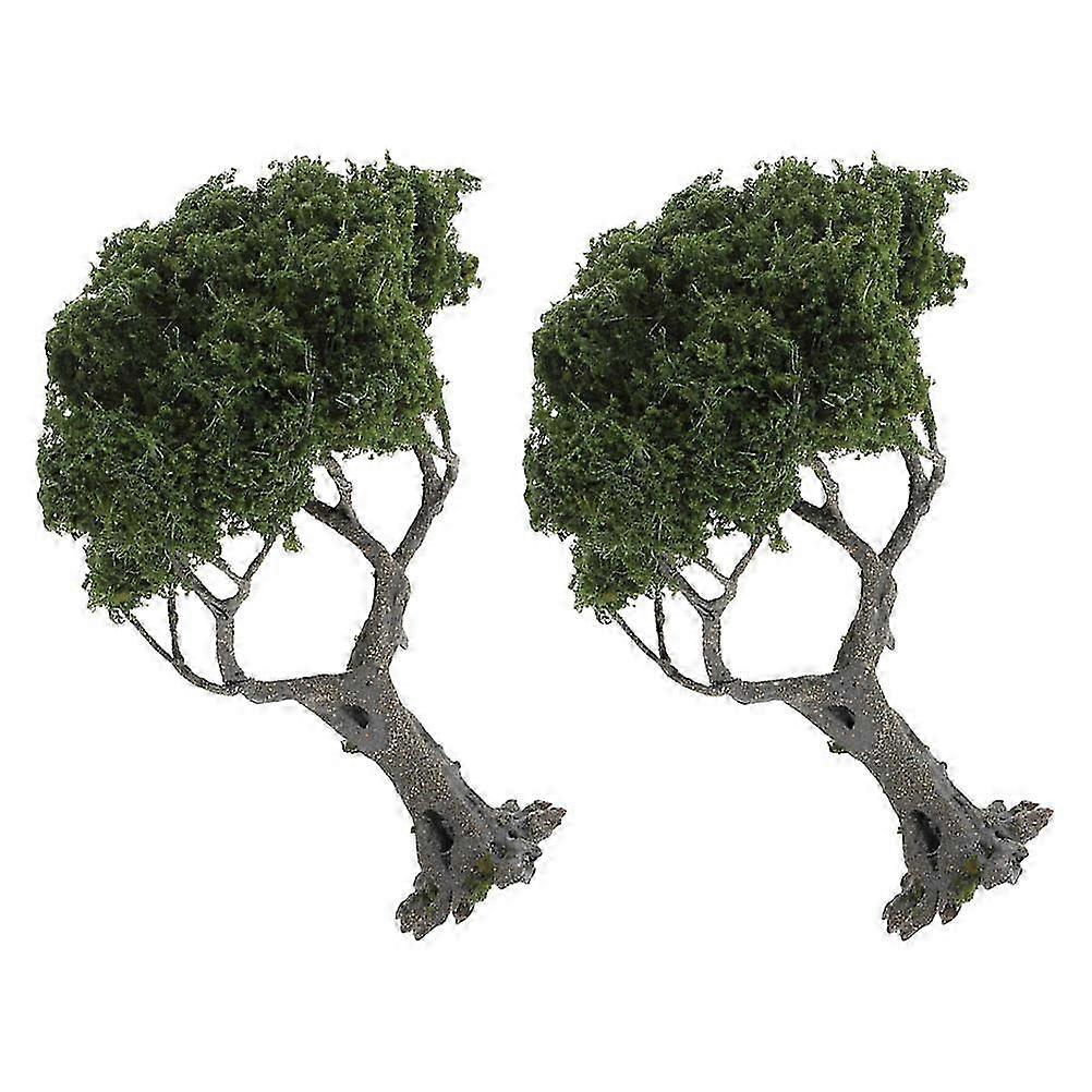 Plastic Miniature Model Trees Green for Decoration 8Pcs Set