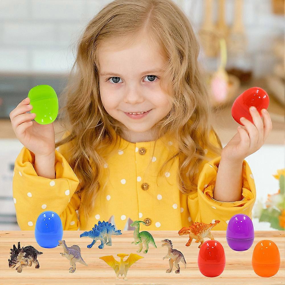 12 Pack Prefilled Easter Eggs with Dinosaur Toys Easter Basket Stuffers for Easter Egg Hunt Easter Party Favors