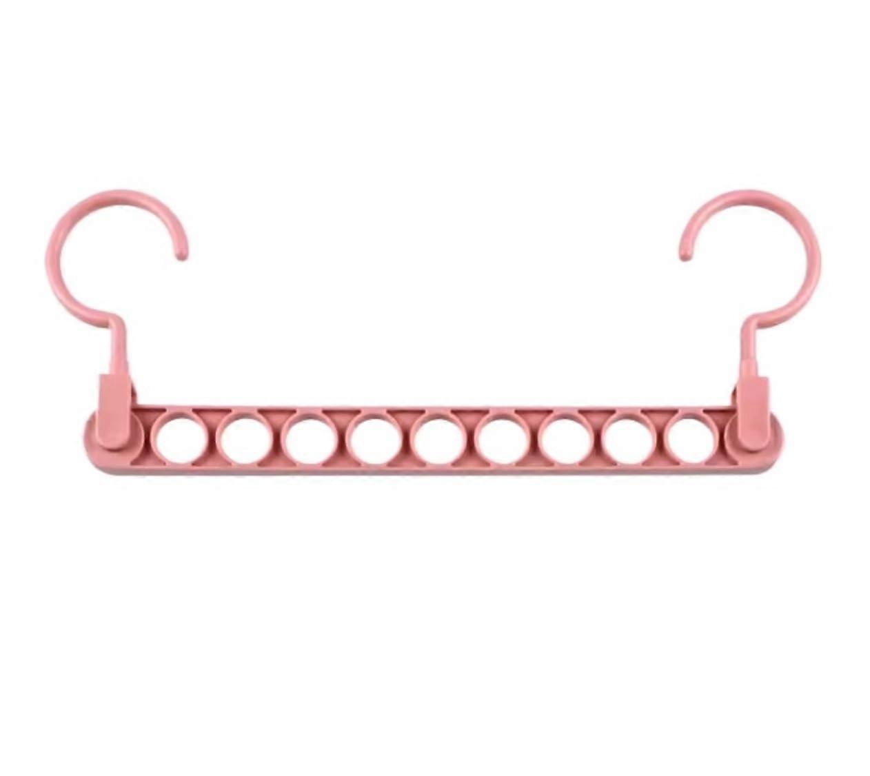 Space Saving Clothes Hangers with 360° Rotatable Hook, Foldable Closet Organizer Rack, Pink
