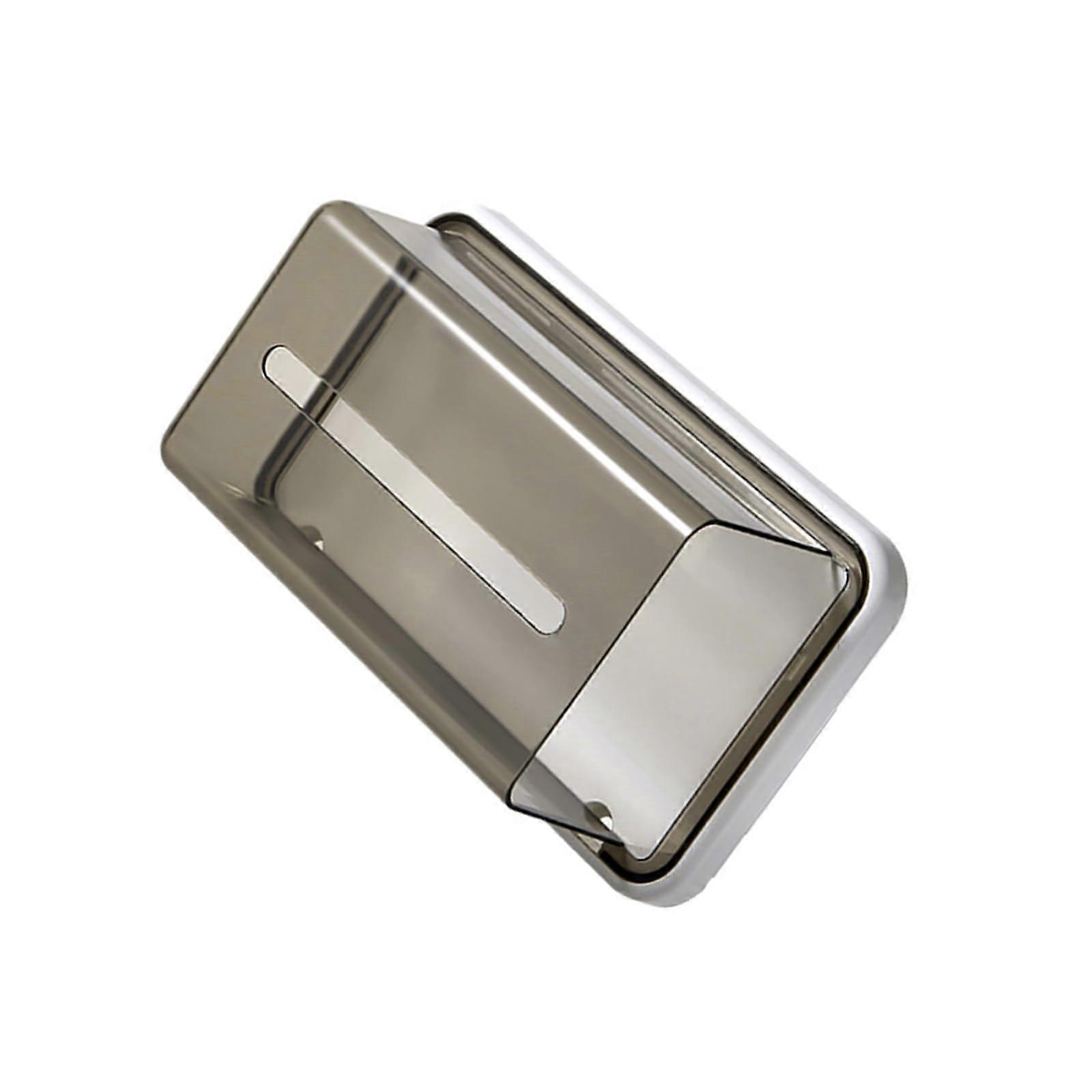 Tissue Box Cover with Magnetic Wall Mount, Space Saving Grey Holder for Bathroom Kitchen Office