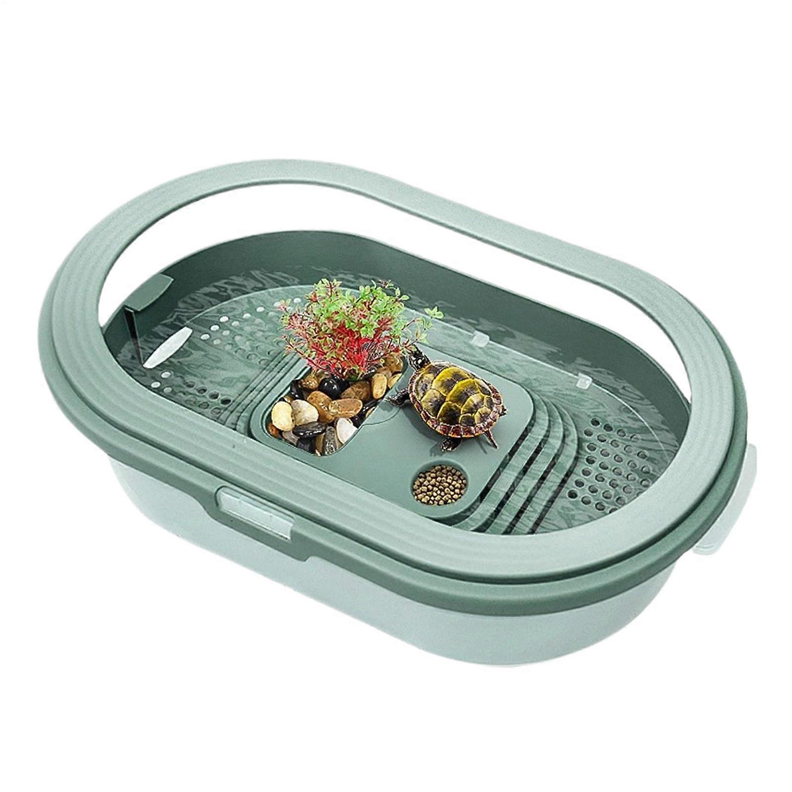 Turtle Tank with Basking Platform, AntiEscape MultiZone Habitat and Easy Water Change System