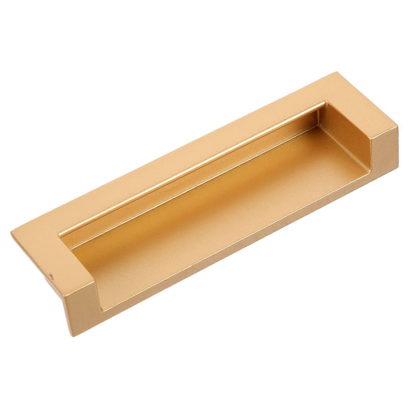 Gold Zinc Alloy Recessed Cabinet Handle Hidden Pull Durable SpaceSaving Design 11x3cm