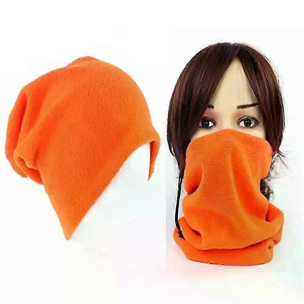 Unisex knitted hat, ski scarf, men's and women's warm fleece scarf, face mask, winter and spring