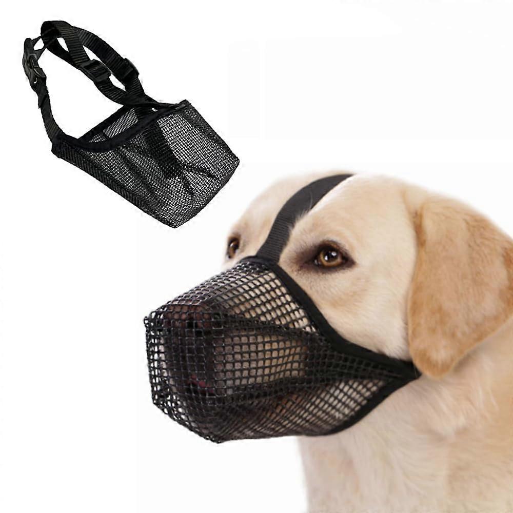 Nylon Dog Muzzle with Breathable Mesh and Adjustable Strap for Large Dogs Biting Barking Chewing