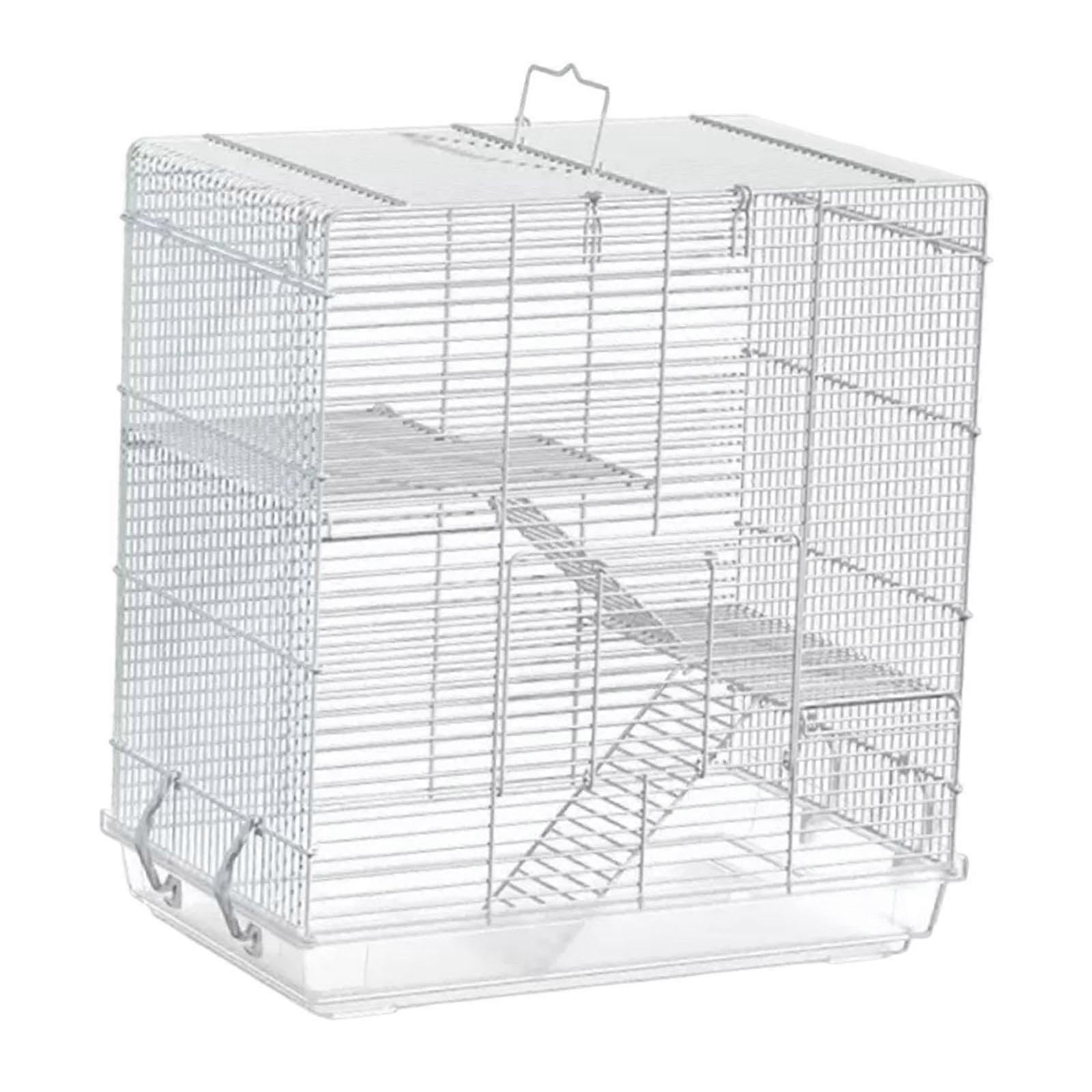 Bird Cage with Removable Bottom Tray, Durable Iron Wire Tabletop Parrot Cage for Small Birds