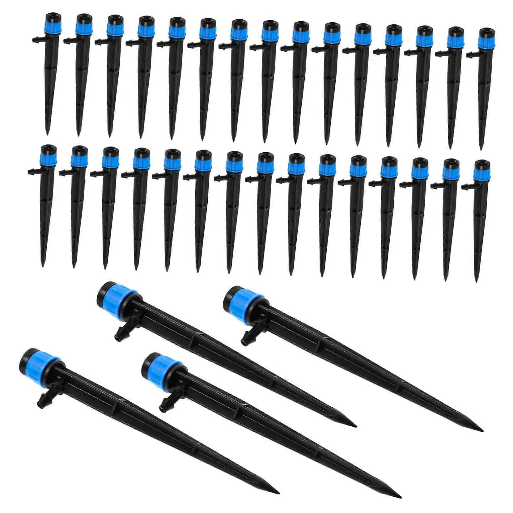 50pcs Drip Irrigation System with Adjustable Emitters and Ground Stakes for Garden Plants