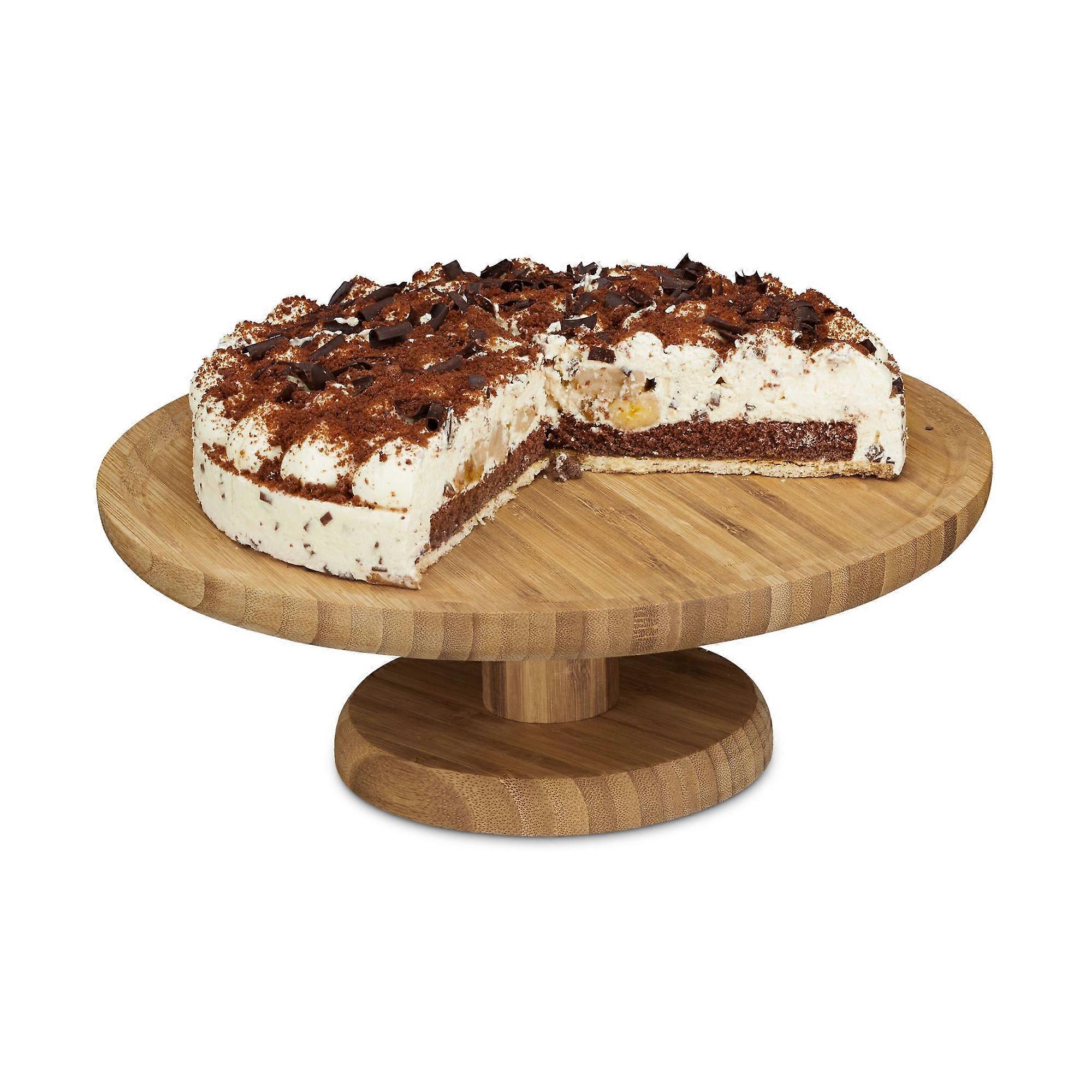 Cake stand on bamboo base